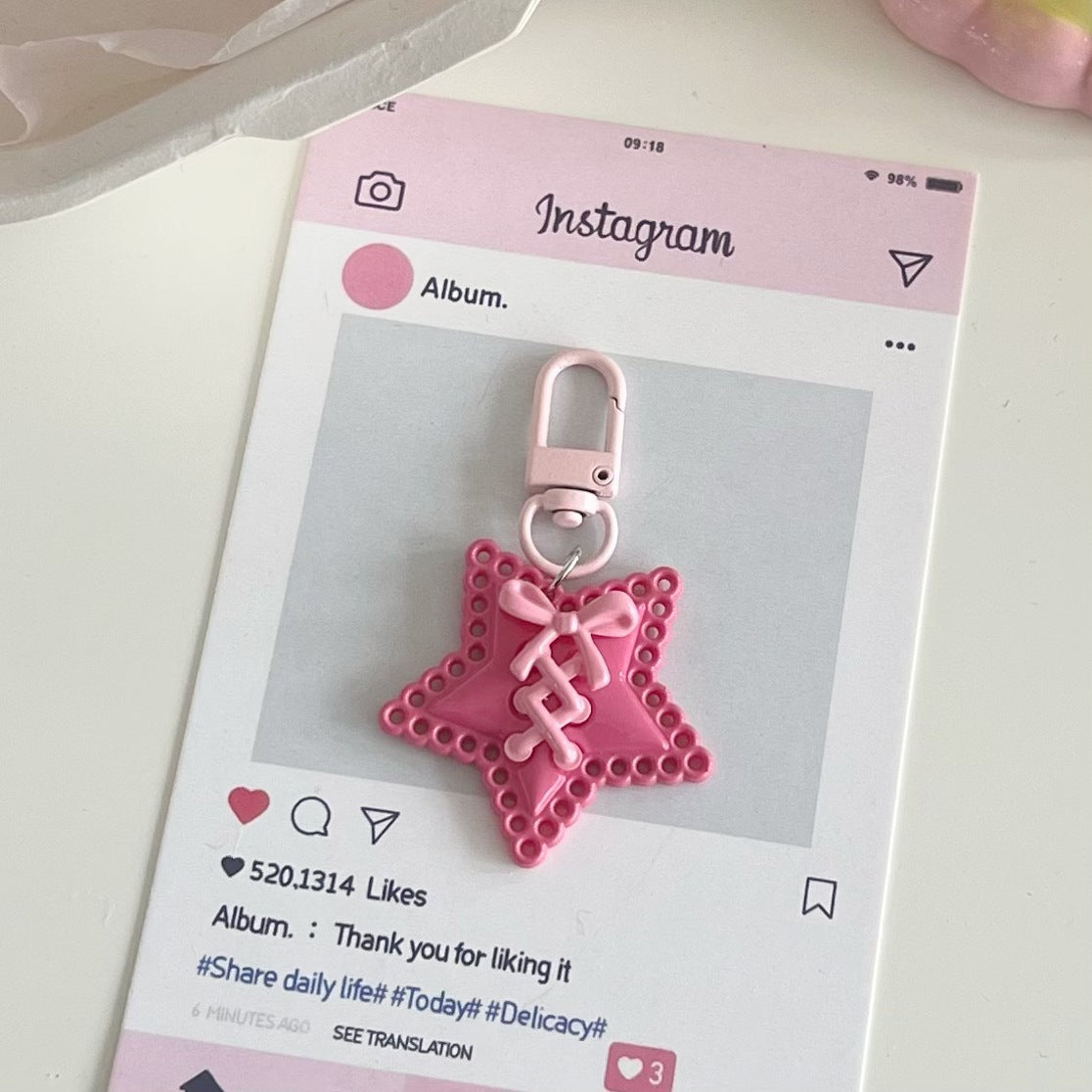 Wholesale Hollow Strap Star Bow Keychain